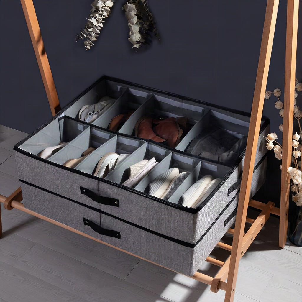 Organizador de zapatos plegable con 12 compartimentos