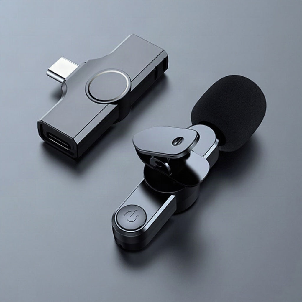 Micrófono inalámbrico mini para smartphone – Micro de solapa con reducción de ruido y 10 h de batería