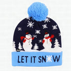 Gorro navideño de punto con luces LED