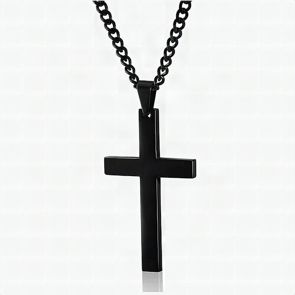 Collar de cruz de acero inoxidable para hombre – Diseño clásico y elegante