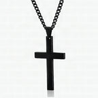Collar de cruz de acero inoxidable para hombre – Diseño clásico y elegante