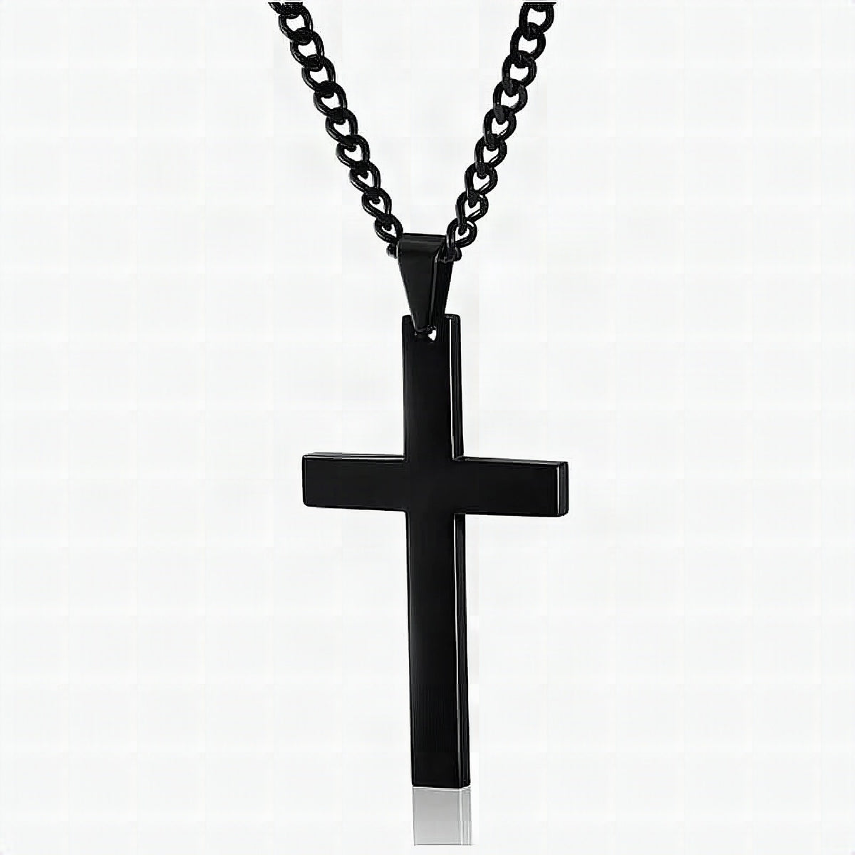 Collar de cruz de acero inoxidable para hombre – Diseño clásico y elegante