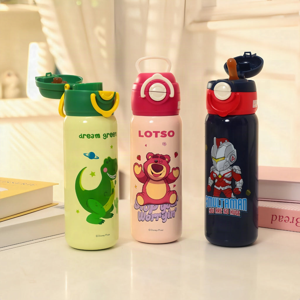 Botella térmica para mujer con diseño de superheroína