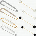 Set de imperdibles decorativos con perlas y estrás