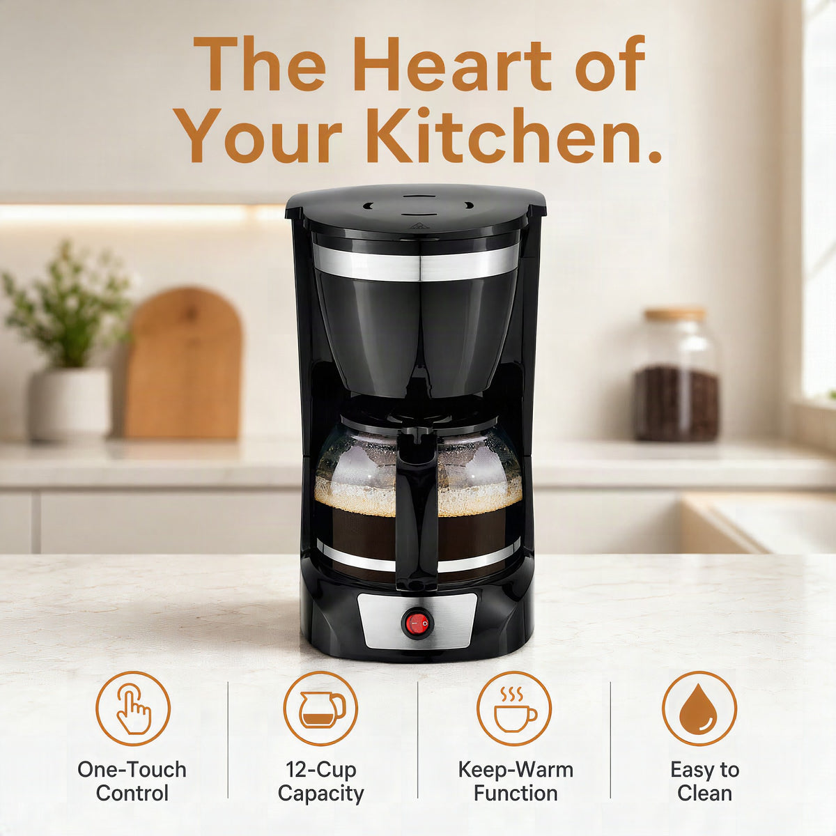 Cafetera programable de 12 tazas con temporizador