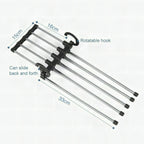 Percha múltiple extensible de acero inoxidable para pantalones