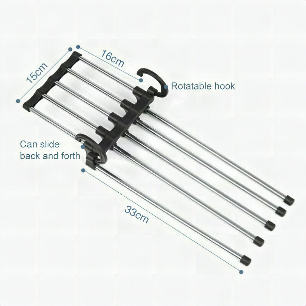 Percha múltiple extensible de acero inoxidable para pantalones