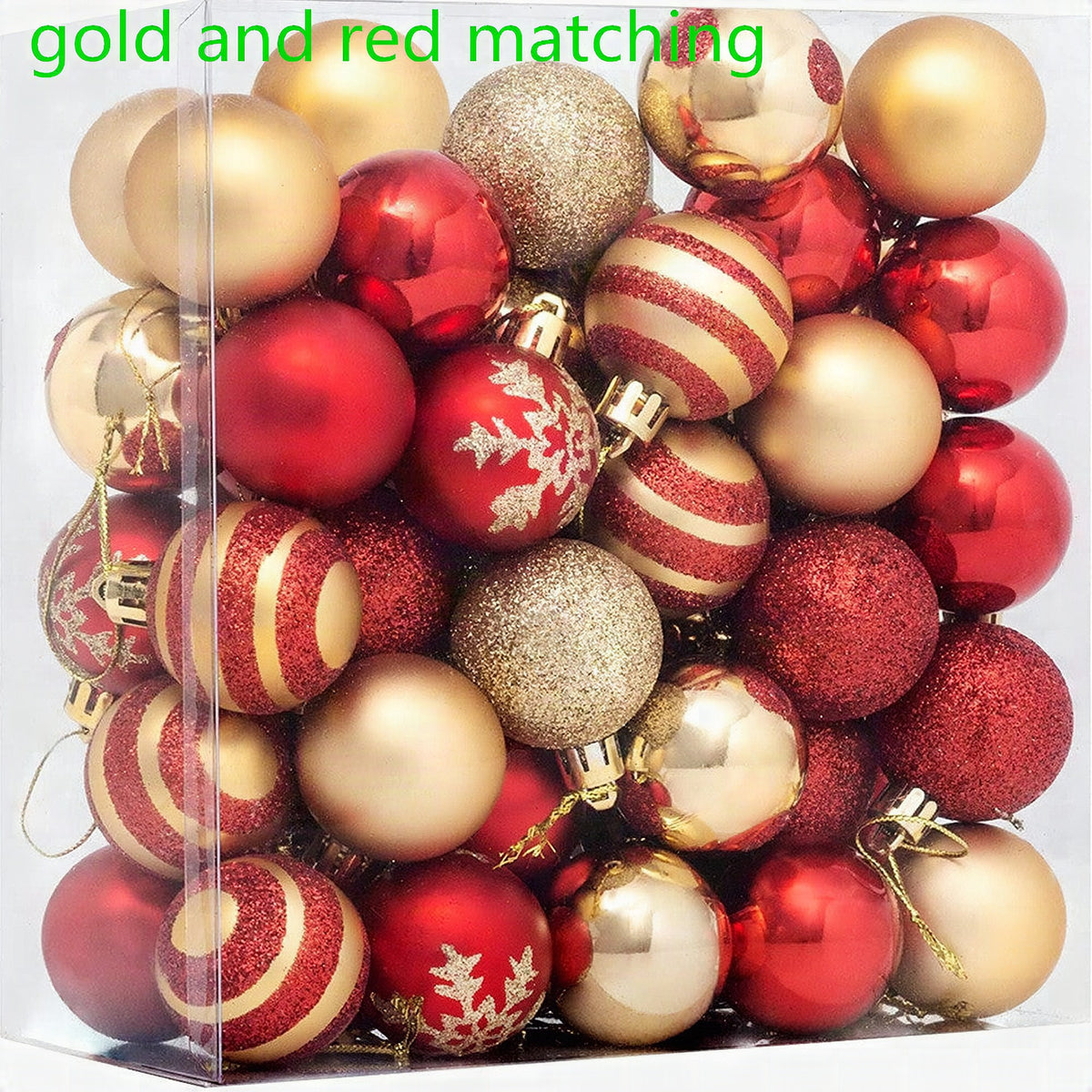 Set de 50 bolas de Navidad decorativas de 4 cm hechas a mano