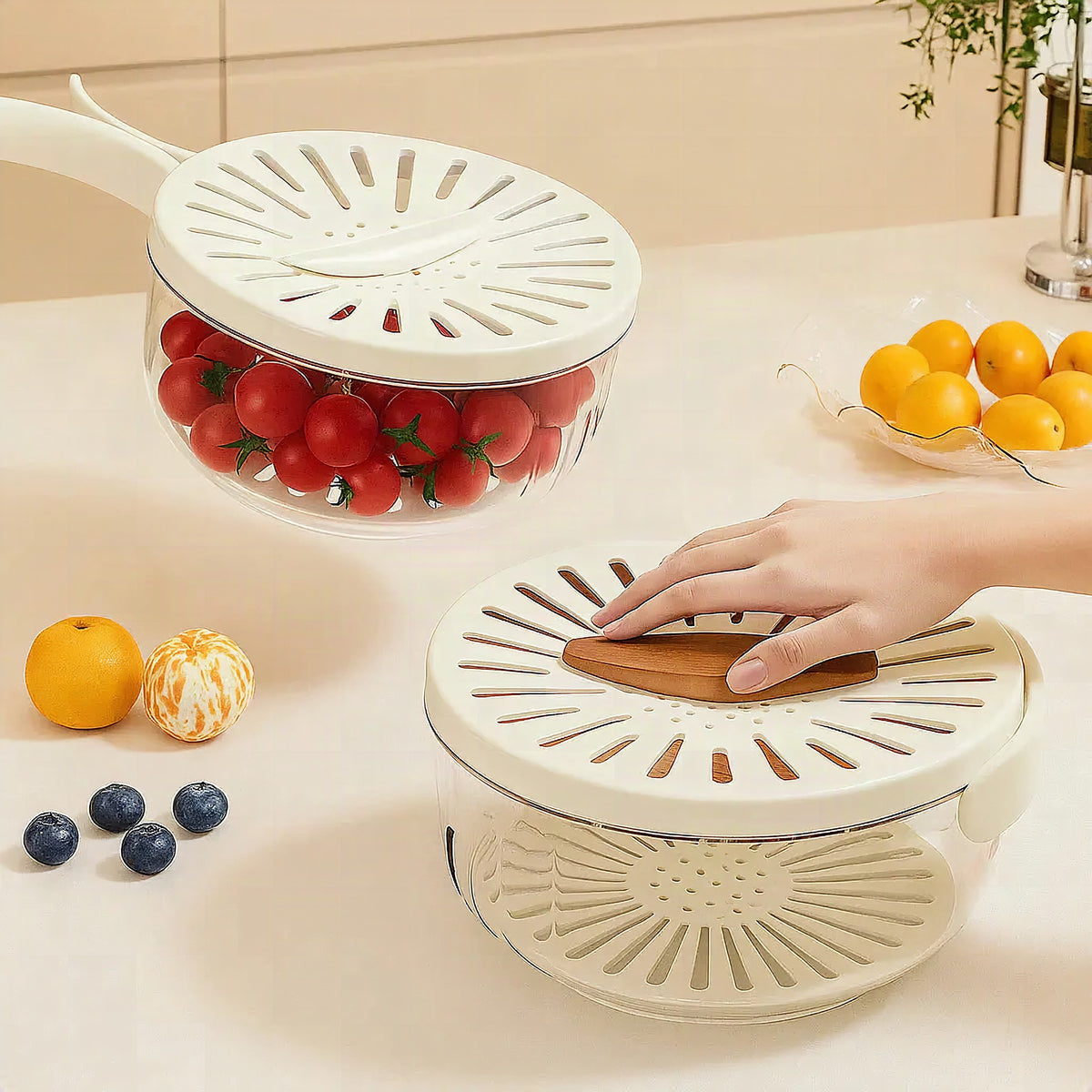 Bol multifunción con escurridor para lavar frutas y verduras