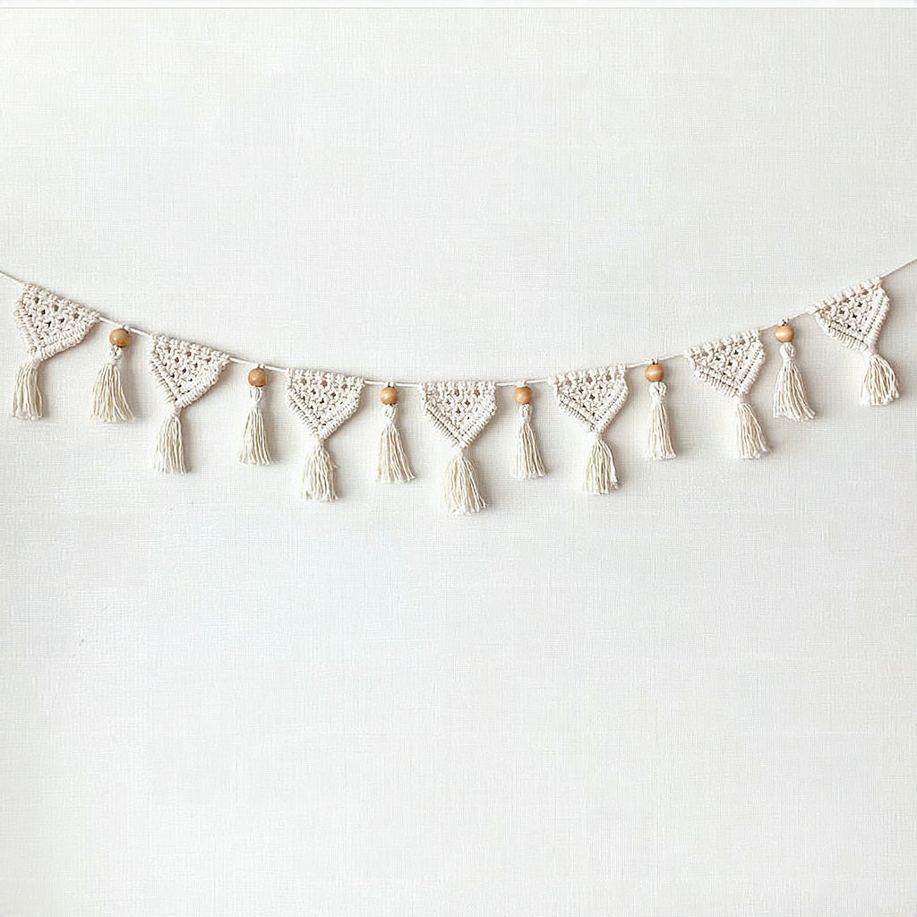Guirnalda decorativa de macramé para pared