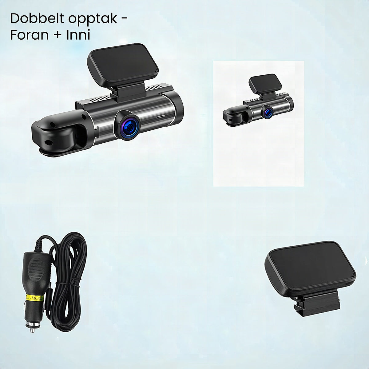 Cámara para coche con doble lente 1080p y gran angular de 170°
