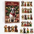 Calendario de adviento de teckel con 24 figuras para amantes de los perros – Decoración navideña multicolor