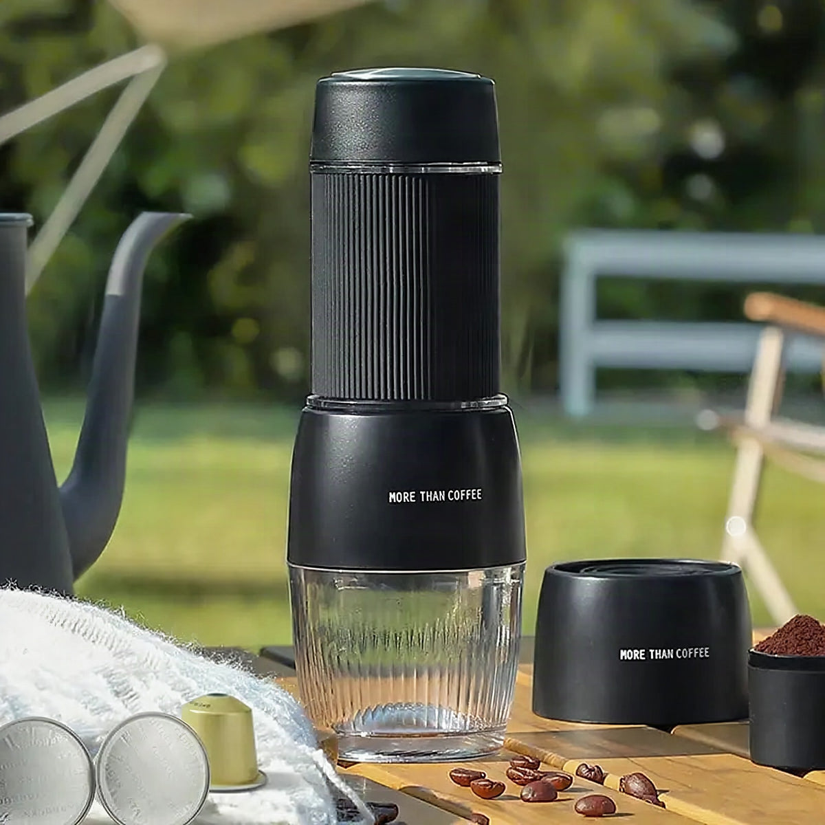 Cafetera portátil manual 18 bar ZZUOM CM101 para camping y viaje