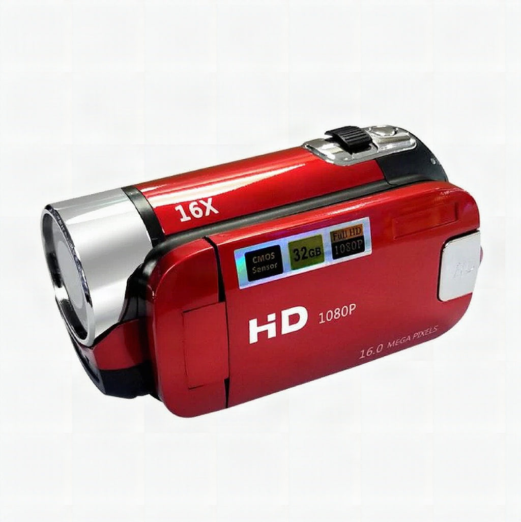 Cámara de vídeo Full HD 1080P con 16 megapíxeles para vlogging y grabación nocturna