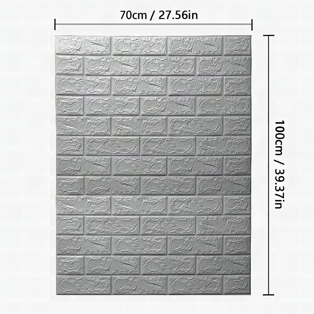 Panel decorativo 3D de espuma con efecto ladrillo