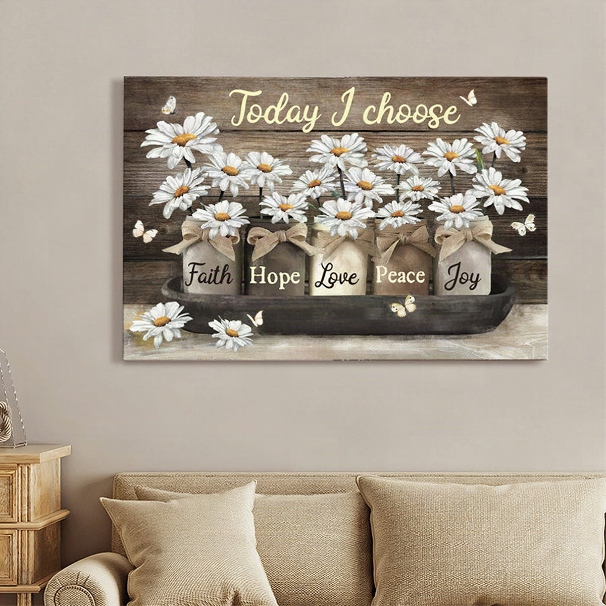 Lienzo decorativo con motivos florales