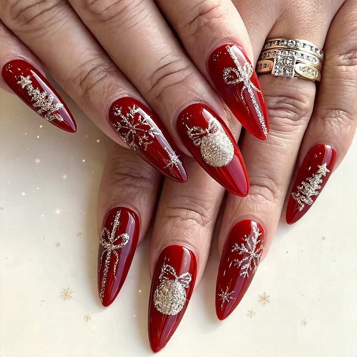 Set de uñas decorativas temática festiva