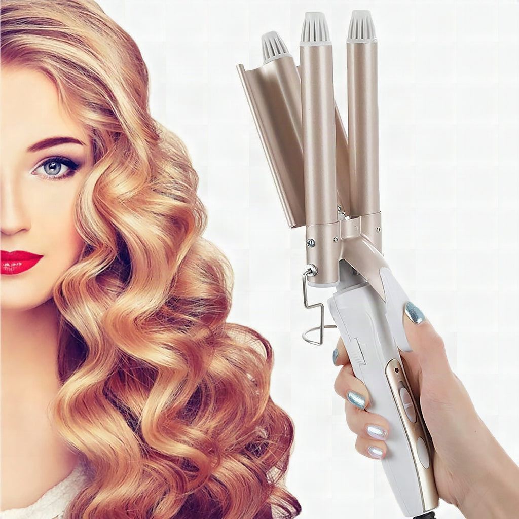 Moldeador de ondas de triple barril para el pelo