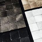 Papel pintado autoadhesivo de mosaico con forma cuadrada y acabado metálico