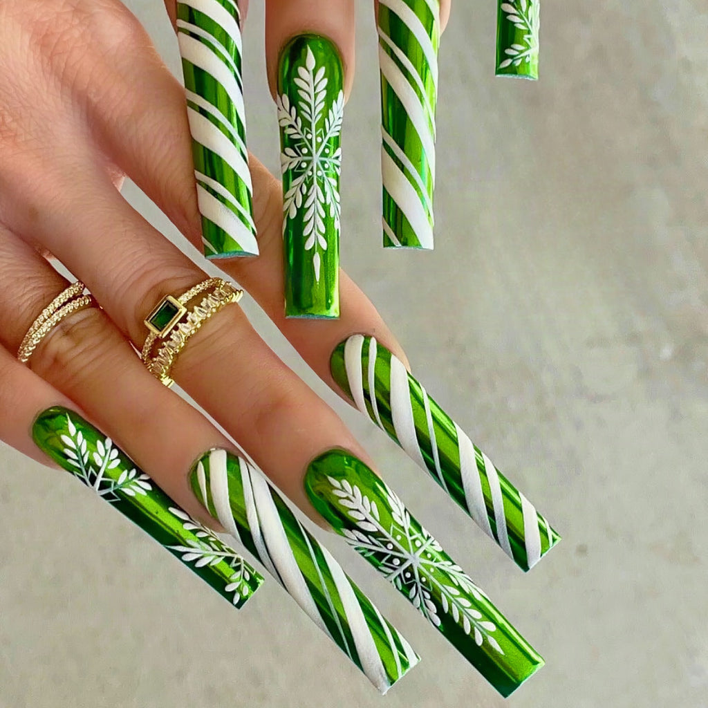 Set de diseño de uñas navideñas