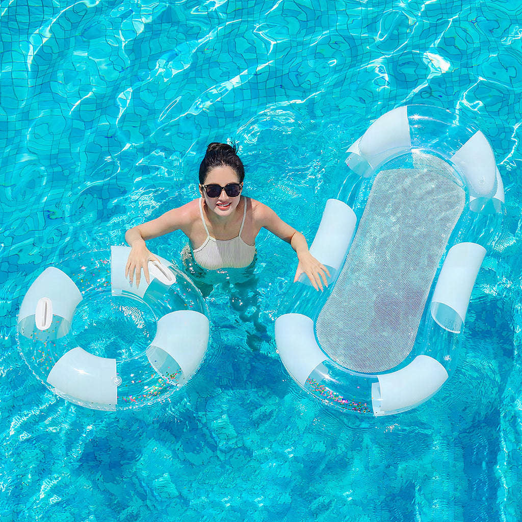 Tumbona hinchable de malla para piscina y playa