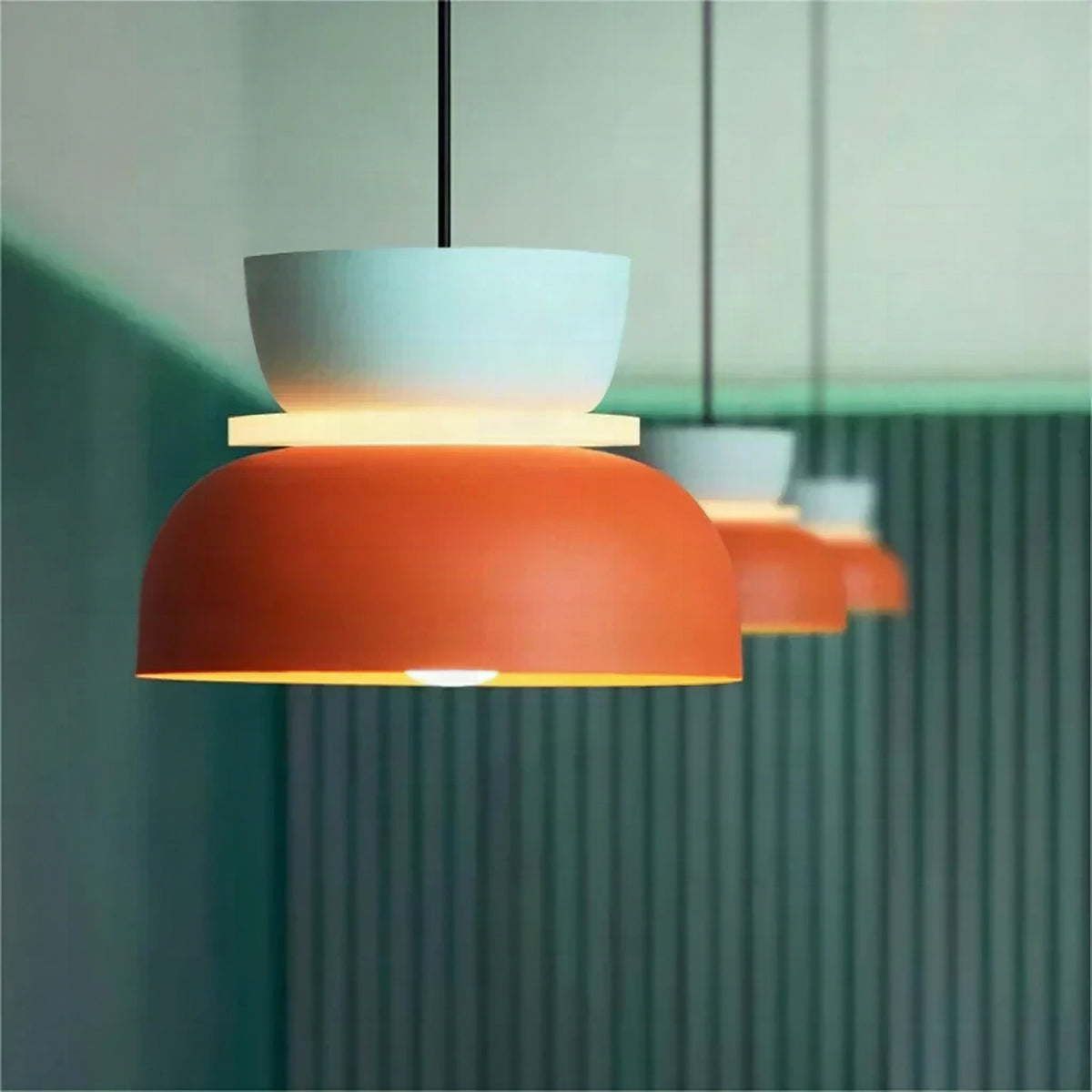 Lámpara colgante nórdica de bloques de color para cocina y comedor