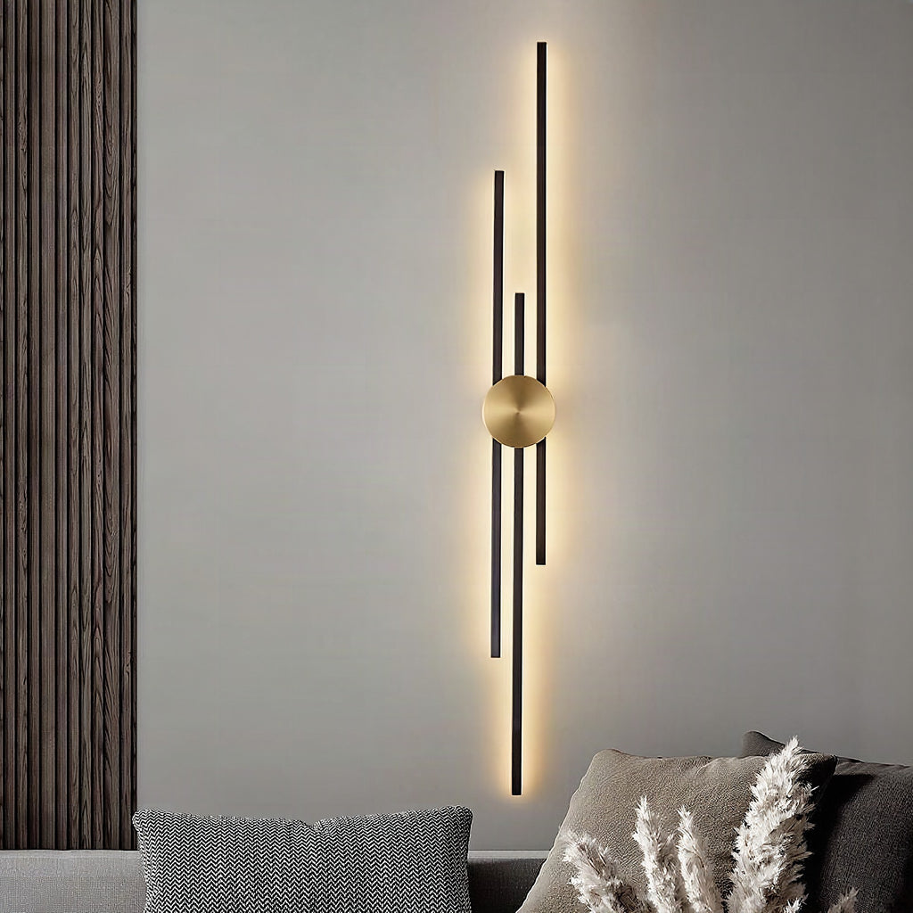 Aplique de pared LED vertical moderno de hierro
