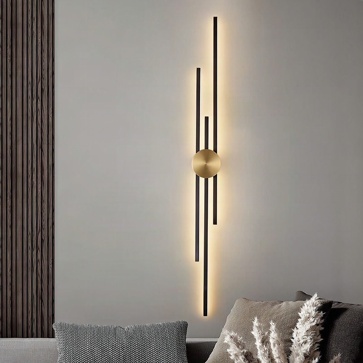 Aplique de pared LED vertical moderno de hierro