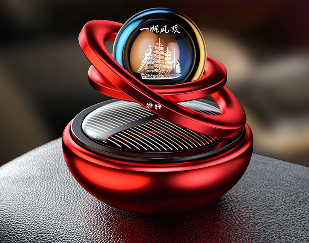 Ambientador solar para coche con rotación 360° y diseño premium