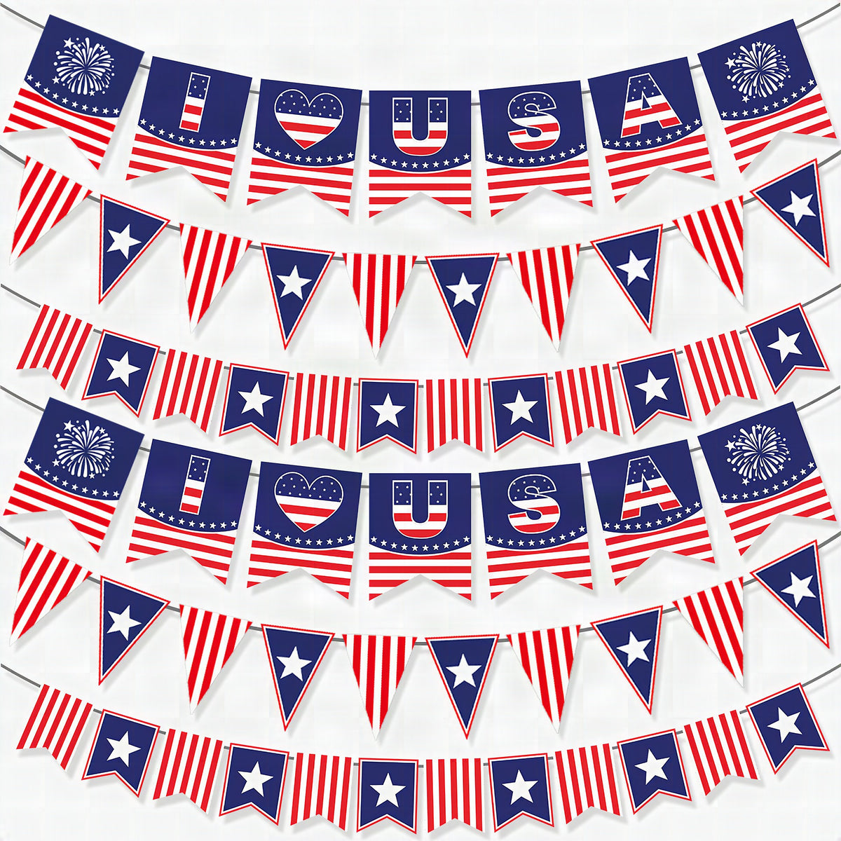 Guirnalda decorativa unisex con motivo de estrellas y cartón resistente