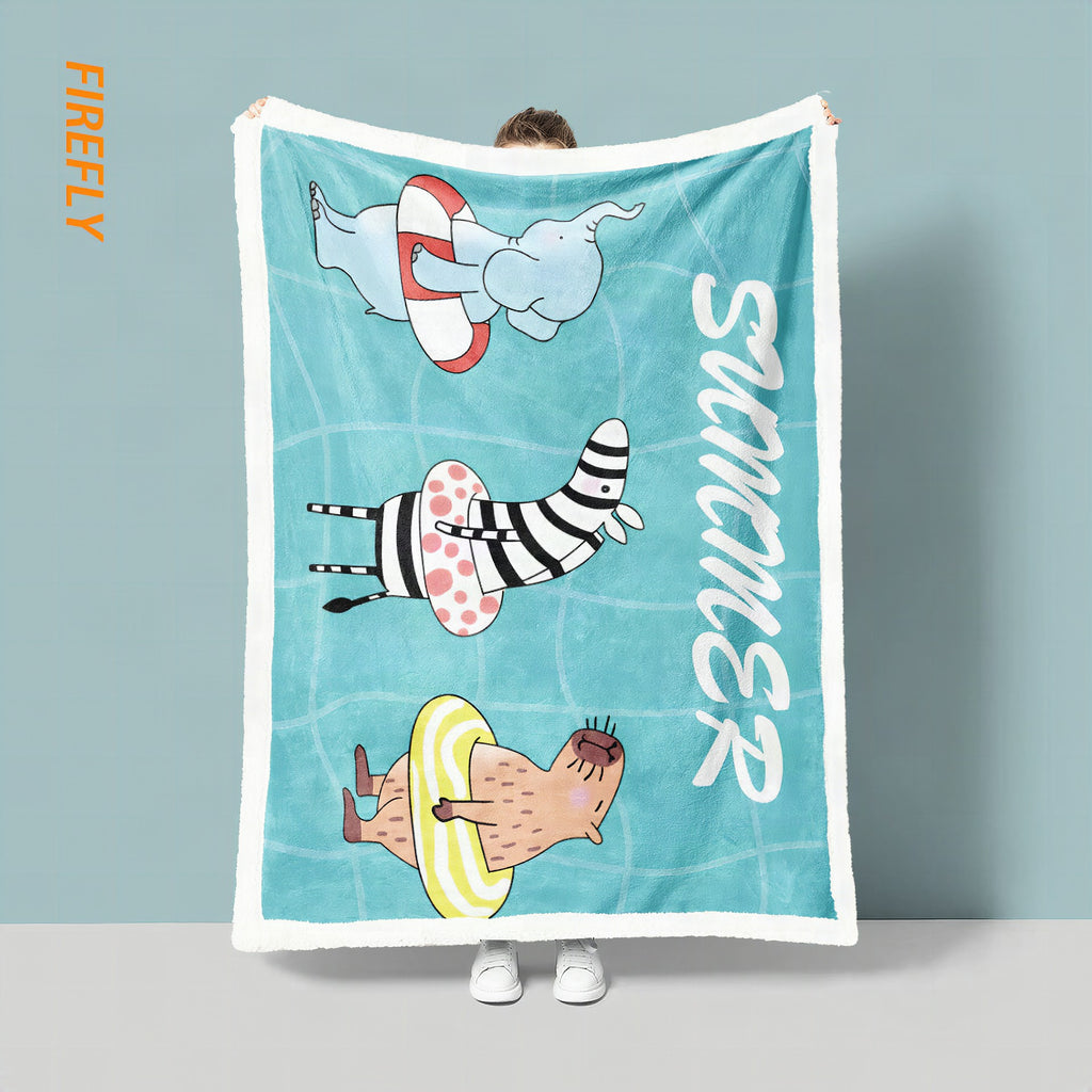 Manta con estampado de animales divertidos