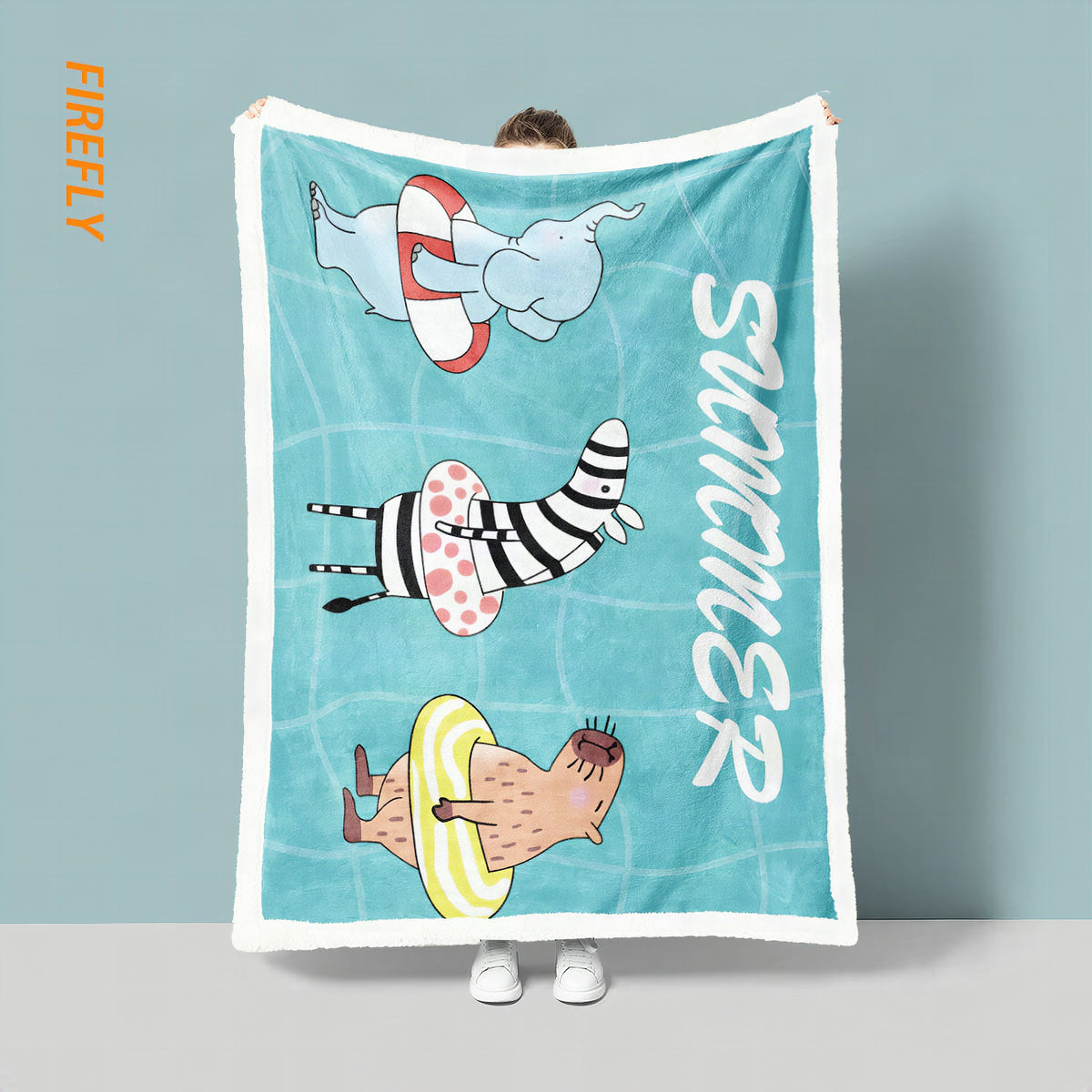 Manta con estampado de animales divertidos