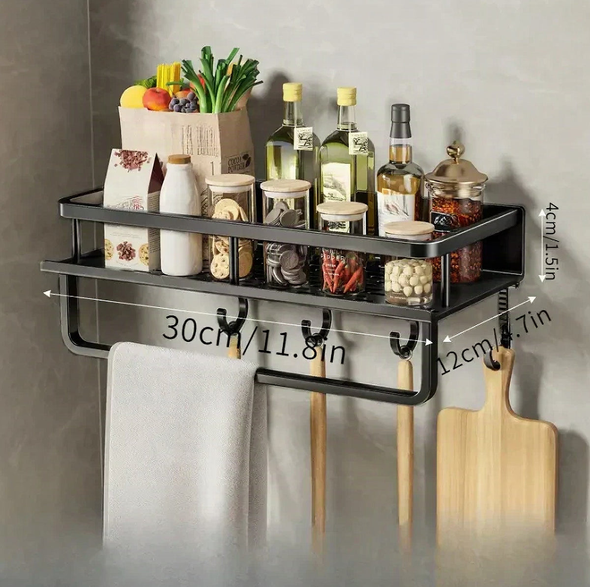 Estante de cocina moderno gris