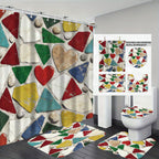 Set de decoración para baño con cortina y alfombrillas