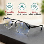 Gafas progresivas multifocales con tecnología alemana ARNO® y lentes fotocromáticas adaptativas