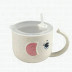 Vaso infantil con pajita y diseño de elefante