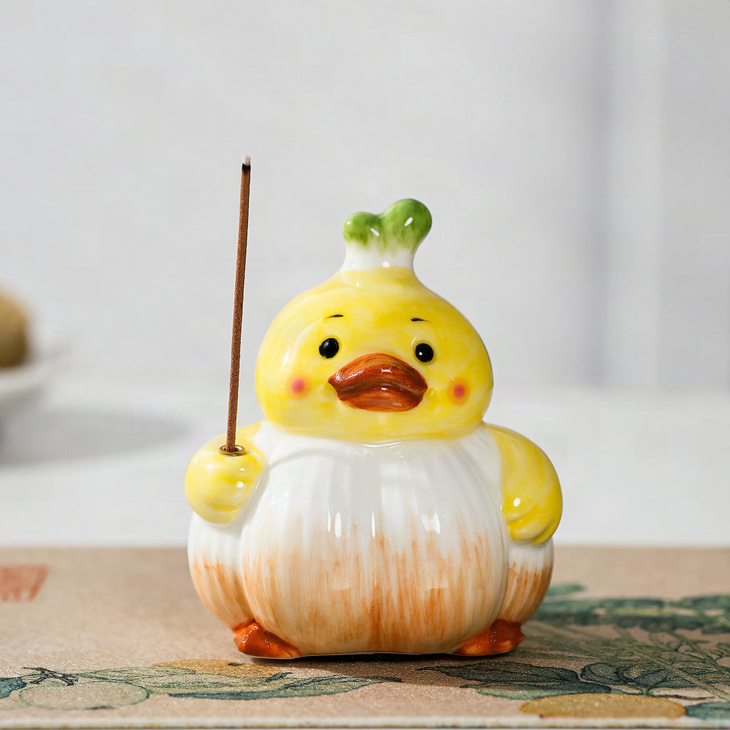 Figura decorativa de cerámica con forma de pato