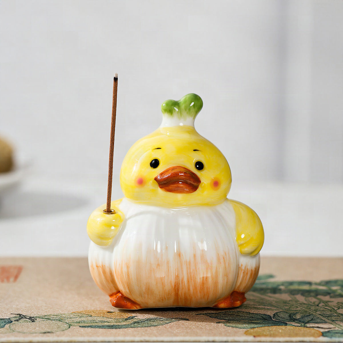 Figura decorativa de cerámica con forma de pato