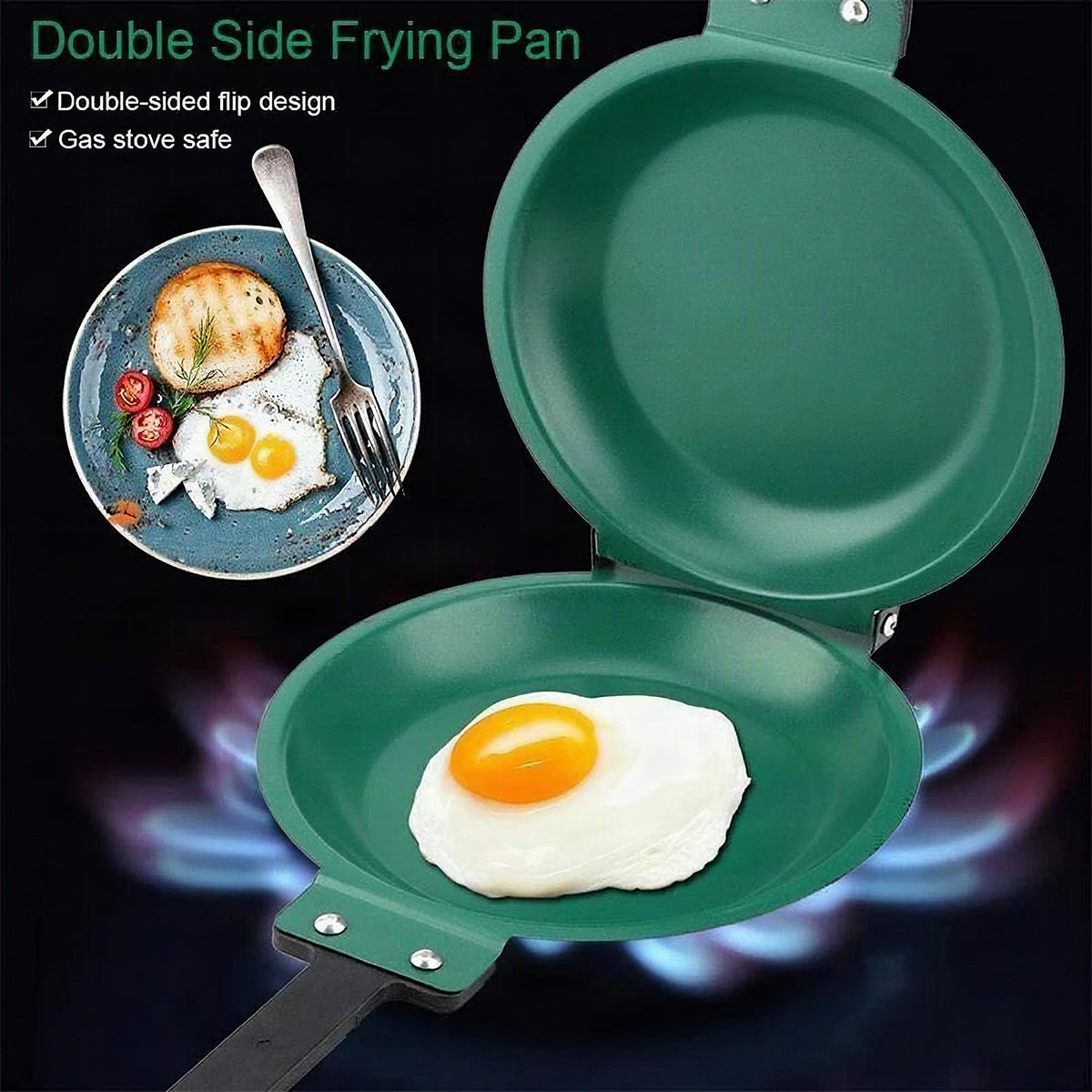Sartén doble antiadherente para tortitas y crepes
