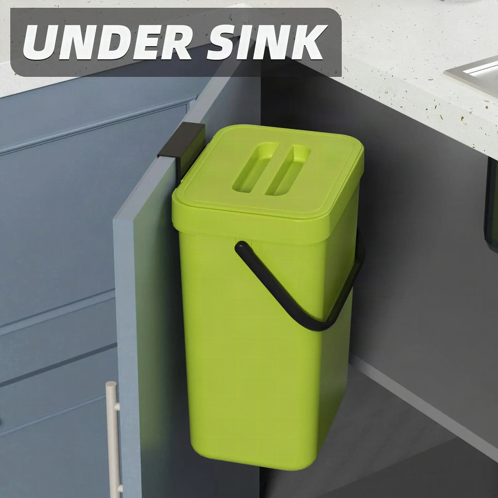 Cubo de basura mini Binova con tapa colgante y de pared