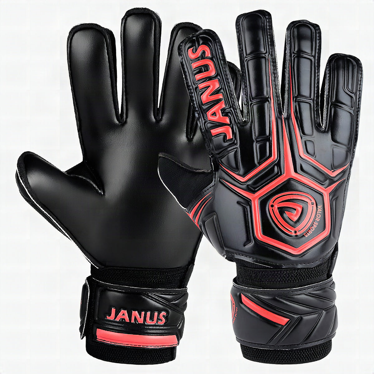 Guantes de portero con protección de dedos, palma antideslizante y dorso de PU suave