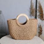 Bolso tote artesanal de rafia natural