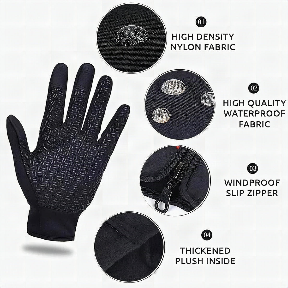 Guantes unisex térmicos para actividades al aire libre en invierno