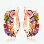 Conjunto de joyas con circonitas de colores para mujer