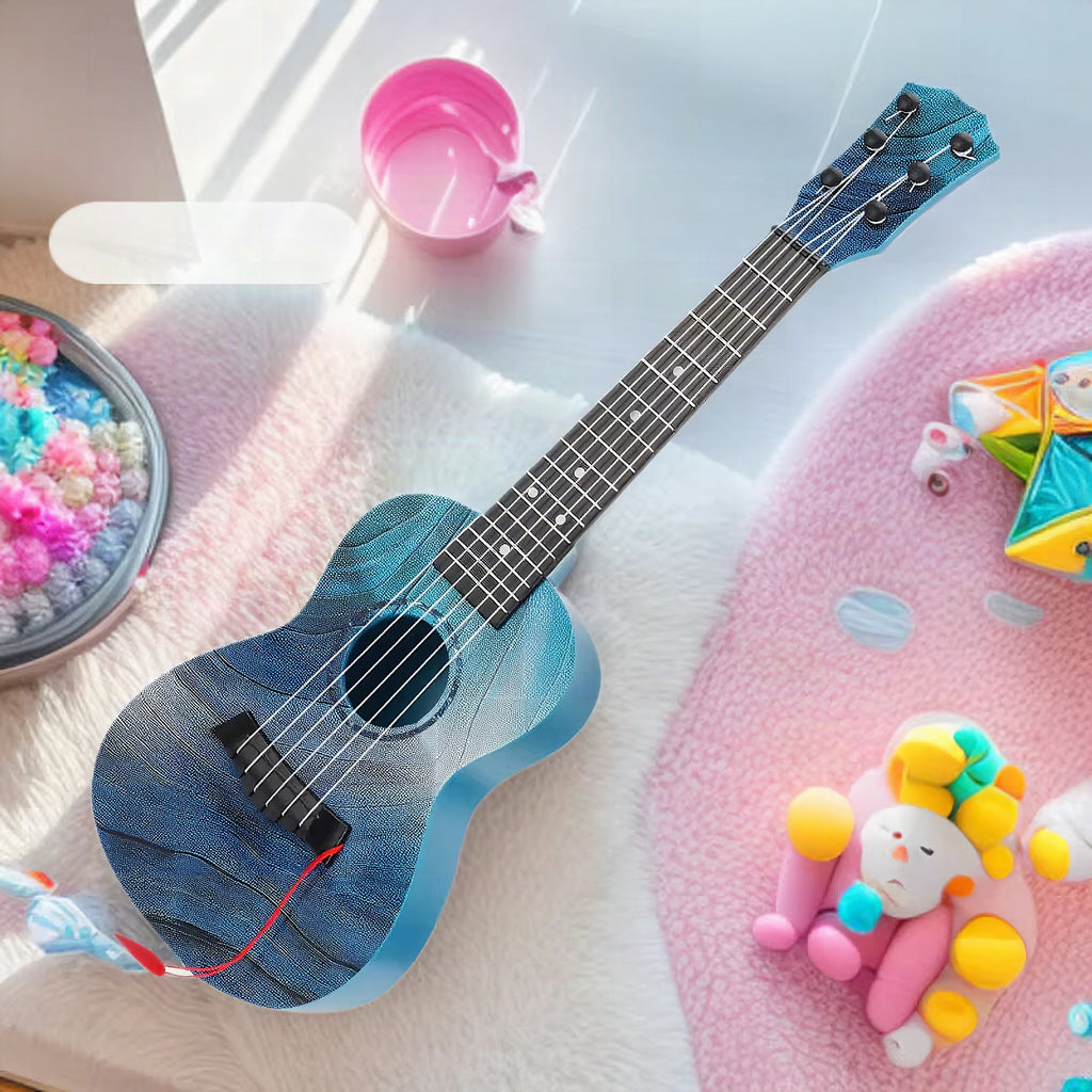 Ukelele artístico con diseño de olas