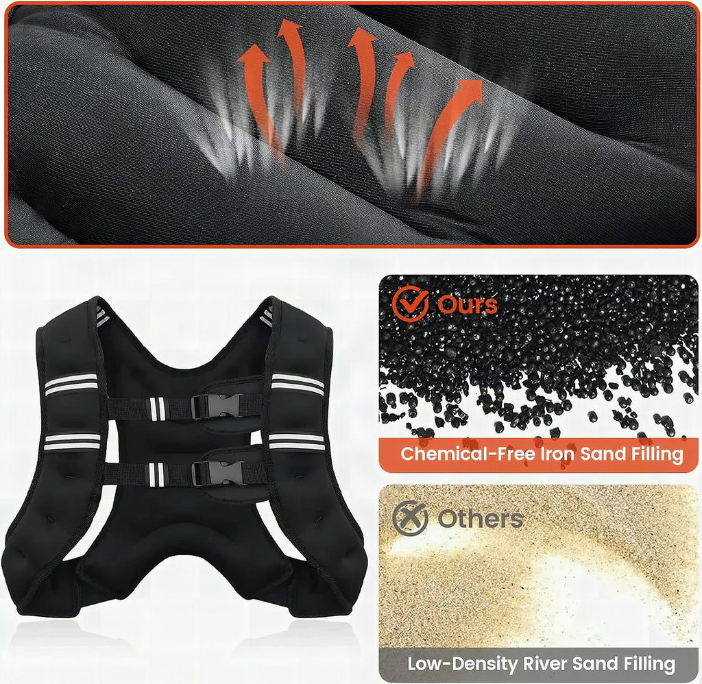 Chaleco lastrado ajustable con bandas reflectantes