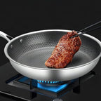Sartén antiadherente de acero inoxidable para cocinar sin esfuerzo