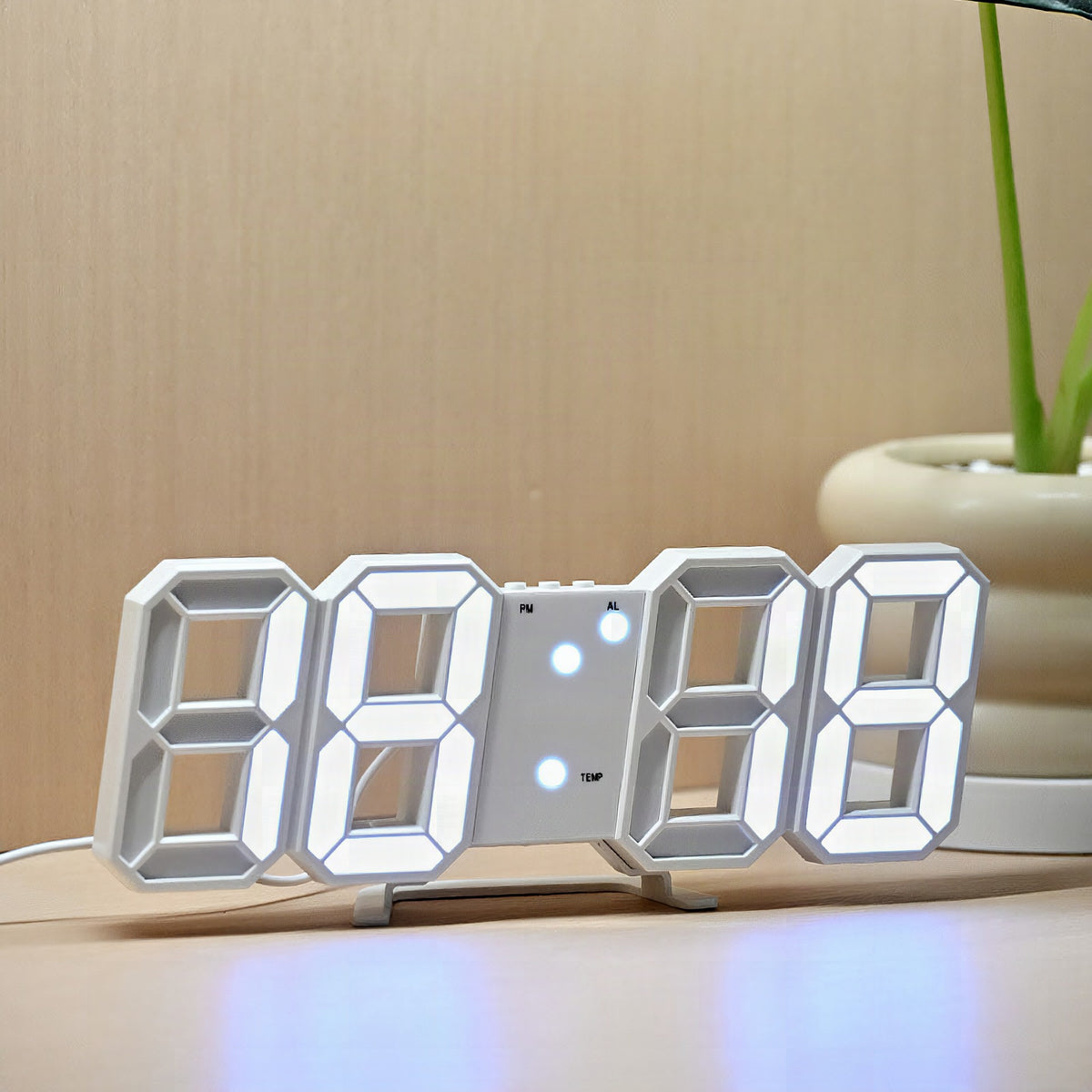 Reloj despertador digital 3D LED de pared o sobremesa