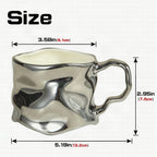 Taza de cerámica CreArt con diseño arrugado único hecho a mano