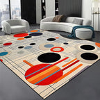 Alfombra de área con diseño abstracto de espirales